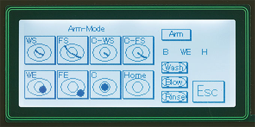 Cleaning sequence setup screen